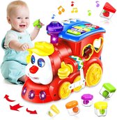 Kinderspeelgoed 1 2 & 3 Jaar - voor Meisjes en Jongens - Educatief Speelgoed - Montessori - Sensorisch - Rode Trein