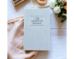 Linnen Gratitude Journal - Dankbaarheid Dagboek - 5 Minute Journal - Selfcare & Mindset Invulboek - Troost & Verjaardag Cadeau voor Vrouw/Man - Moederdag cadeau -