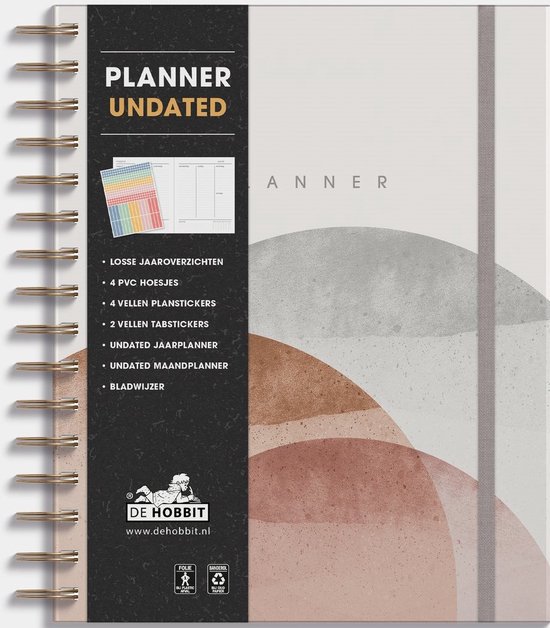 Foto: Hobbit planner undated 1 week op 2 pagina s a5 20 x 23 cm abstract bogen