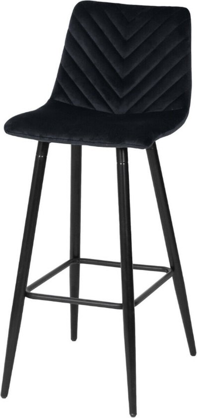 DS4U® Tabouret de bar Gaby velours 65 cm 2.0 - noir
