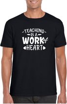 HEREN TSHIRT LEERKRACHT LERAAR TEACHING IS A WORK HEART LUDIEK 2X-LARGE