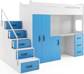 lit ado / lit mezzanine avec bureau et matelas Max 4 Wit bleu
