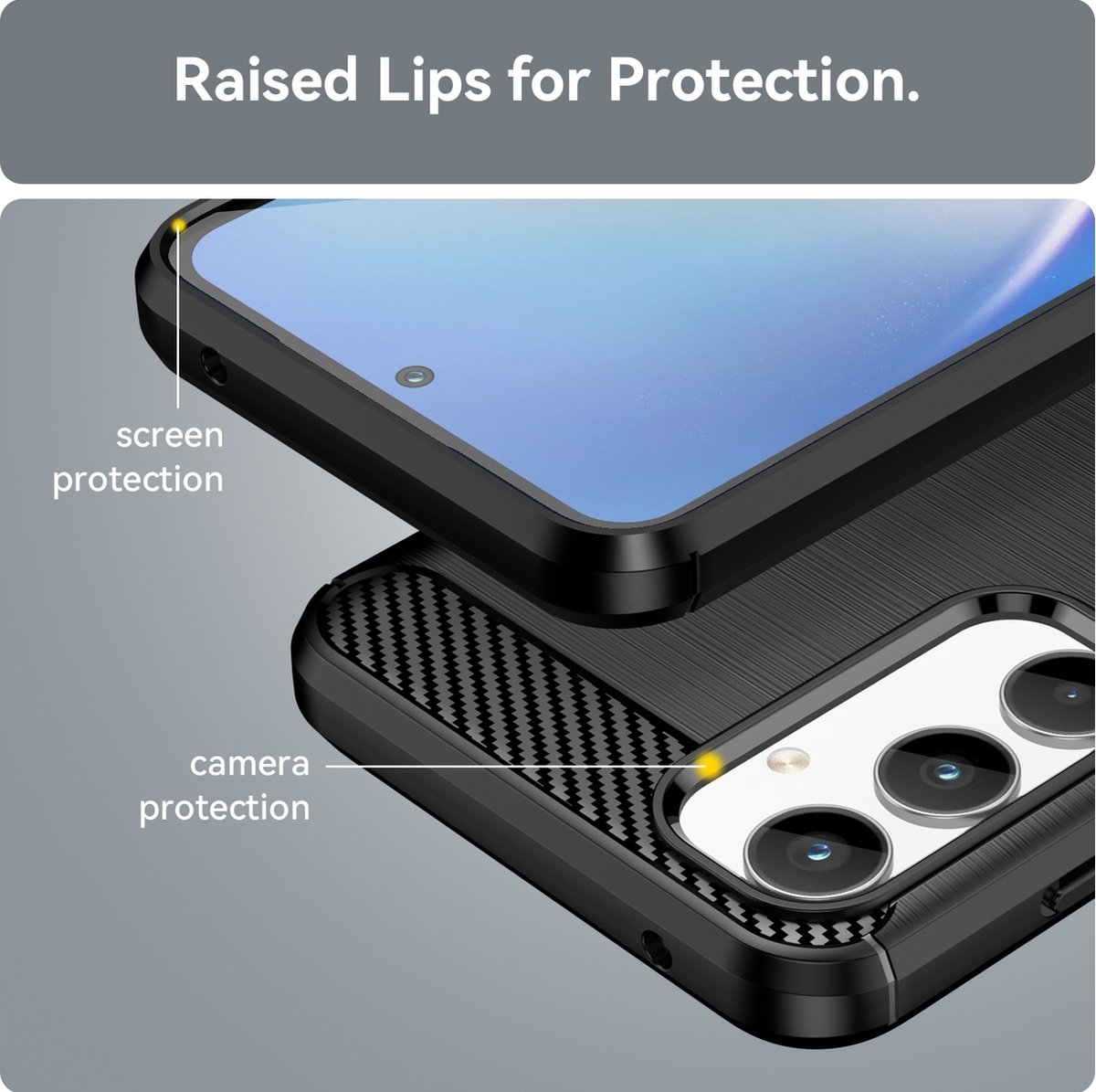 Mobigear Hoesje geschikt voor Samsung Galaxy A35 Telefoonhoesje Flexibel TPU | Mobigear Brushed Slim Backcover | Galaxy A35 Case | Back Cover - Zwart