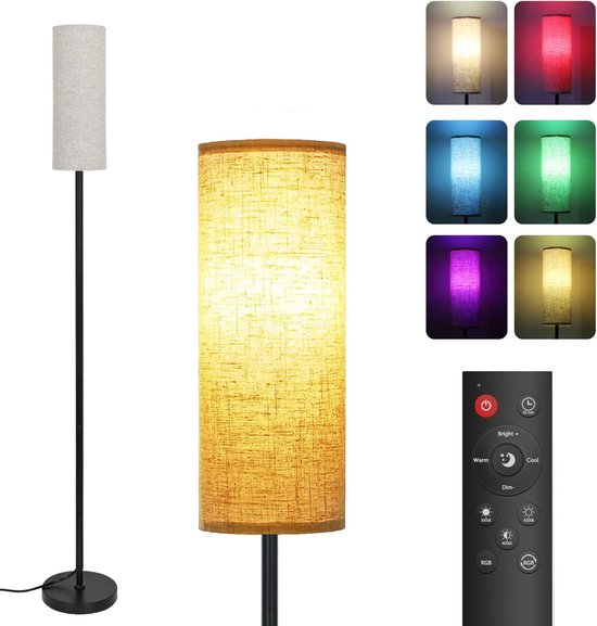 Vloerlamp Woonkamer Dimbare RGB-vloerlamp met afstandsbediening