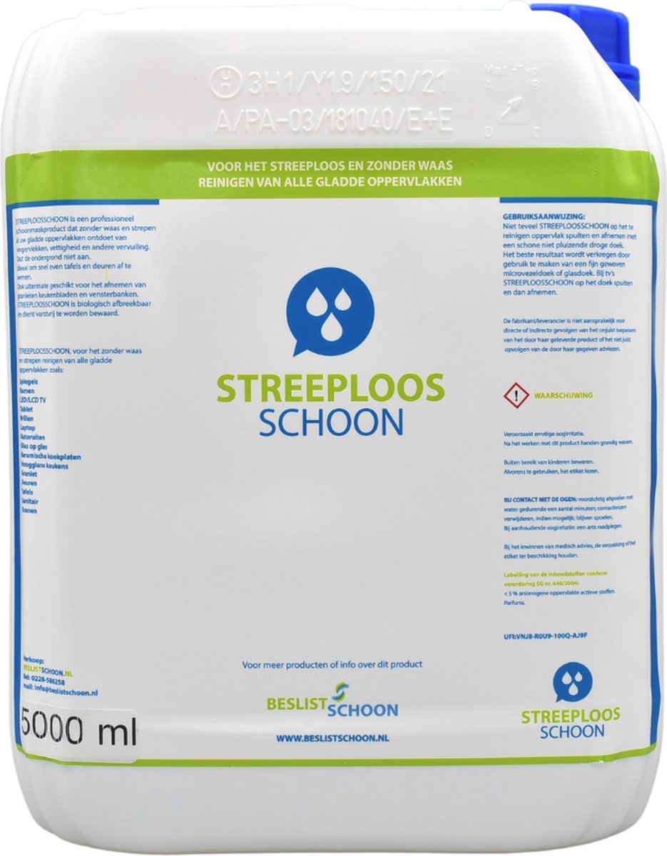 Goedkoopste Reinigingsmiddel - StreeploosSchoon 5000ml | BeslistSchoon