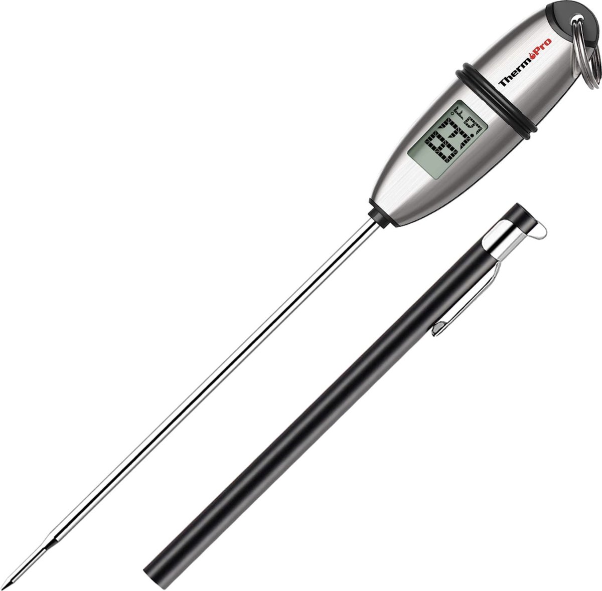 Instant Vlees Thermometer Digitaal Koken Voedsel Thermometer met Super Lange Sonde voor Grill Snoep Keuken BBQ Smoker Oven Olie Melk Yoghurt Temperatuur - 
