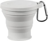 Opvouwbare beker - Licht Grijs - To go - 150ML - Siliconen cup - Herbruikbaar - Pocket cup - Koffie/Theebeker Travel cup
