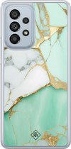 Casimoda® hoesje - Geschikt voor Samsung Galaxy A53 - Marmer Mintgroen - 2-in-1 case - Schokbestendig - Marble design - Verhoogde randen - Mint, Transparant