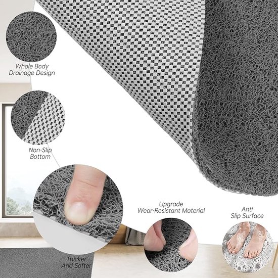 Tapis de Shower - Cabine de douche, Tapis antidérapant - Accessoire salle de bain 60 x 60 cm