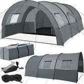 tectake® - Tente tunnel Roskilde - pour 6 personnes, avec auvent et tapis de sol