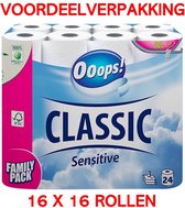 Ooops! Classic Sensitive 3-Laags Toiletpapier - WC papier 16 x 16 Rollen - Voordeelverpakking 256 rollen