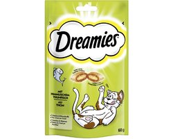 Catisfactions - Dreamies - Tonijn - 60gram - Katten snack - Traktatie - Katten snoepjes - Krokant vanbuiten - Zacht vanbinnen