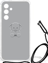 Telefoonhoesje Geschikt voor Samsung Galaxy A55 TPU Case met transparante rand Baby Olifant