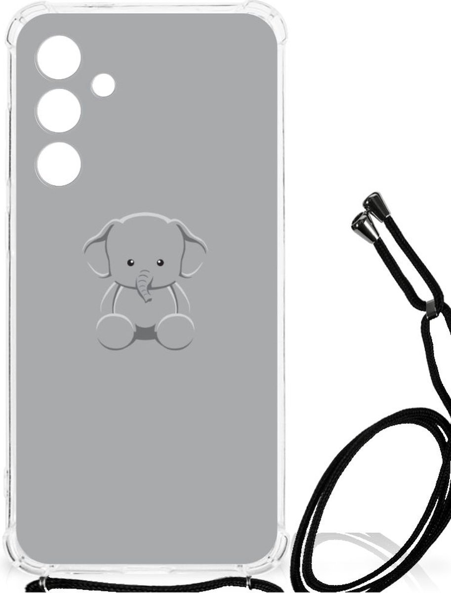 Back Cover voor Samsung Galaxy A55 Stevig Bumper Hoesje Grijs Baby Olifant