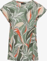 TwoDay dames T-shirt met bladeren print groen - Maat S