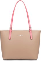 LANCASTER Paris Schoudertas-Shopper - Constance - Leer - Nude/Ecru/Roze