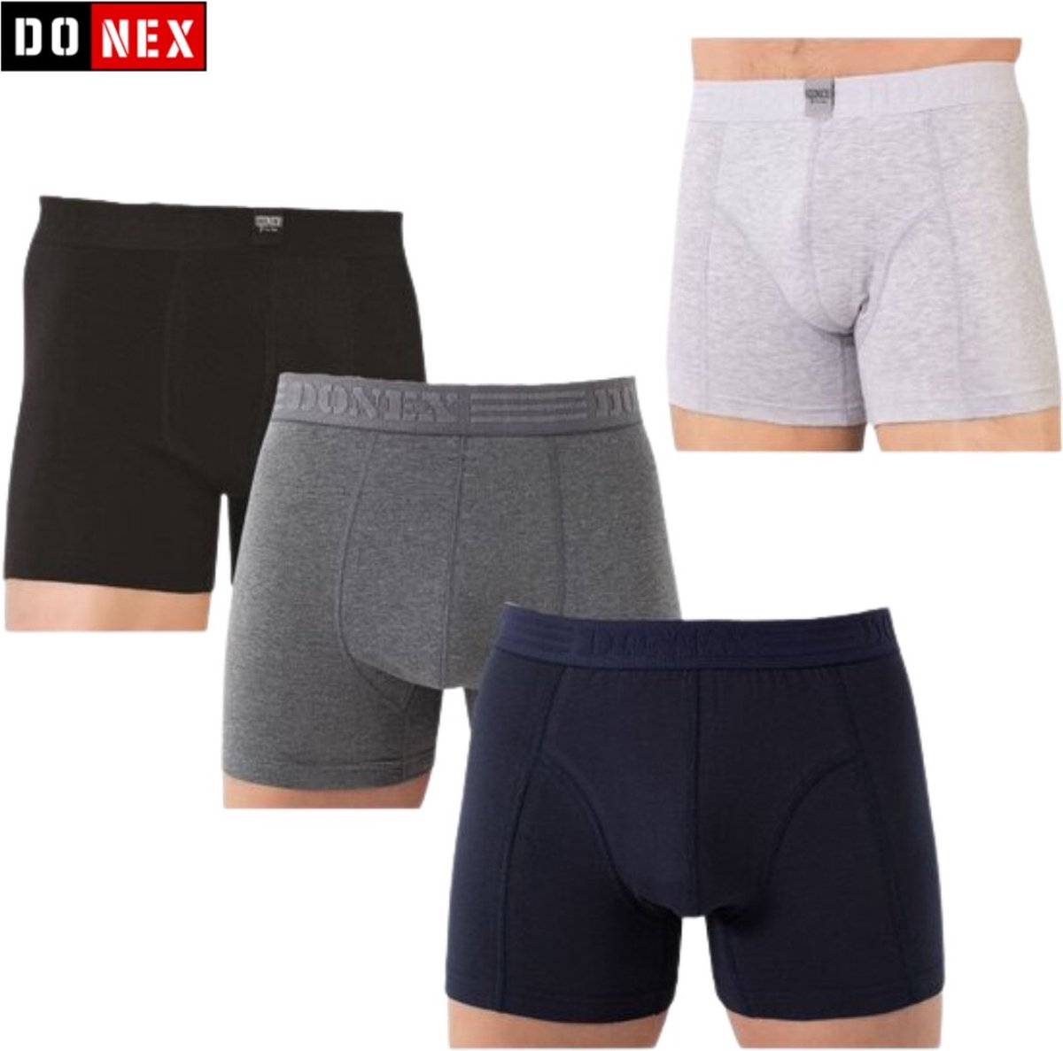 Heren boxershorts - DONEX® - 4 stuks - Katoen - Mix - Maat L