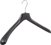 De Kledinghanger Gigant - 50 x Mantelhanger / kostuumhanger kunststof zwart met schouderverbreding, 48 cm