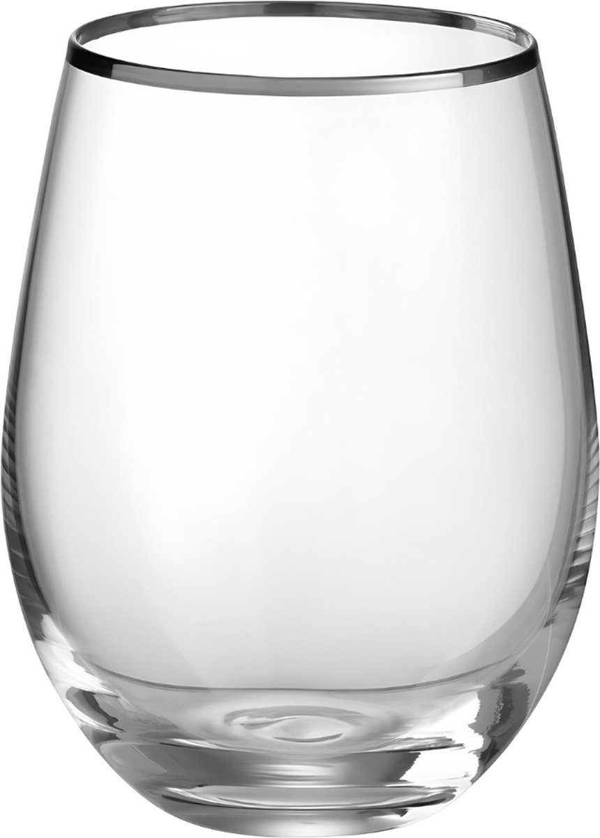 Luxe Bol Drinkglas Zilver set van 4