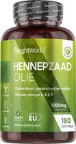 WeightWorld Hennepzaadolie softgels - 180 hennepolie softgels 1000mg - Vegan omega 3, 6 en 9 vetzuren