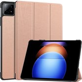 Case2go - Tablet hoes geschikt voor Xiaomi Pad 6S Pro - Tri-fold Case - Auto/Wake functie - Rose Goud