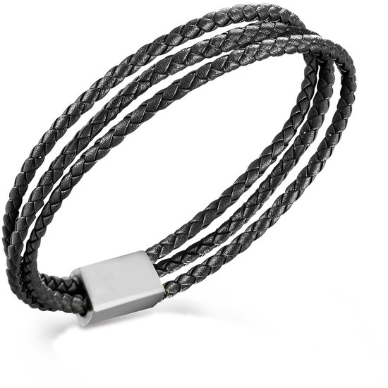 Bracelet Homme Boccia Titanium 03053-0119 - Bracelet cuir