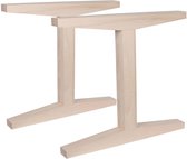 Set beuken houten I-vormige tafelpoten 72 cm
