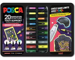 Uni Posca Uni Posca Verfmarker Koffer Groovy Colours 20 stuks