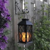 Solar tuinverlichting - Lantaarn 'Candle II' - Met kaars - Extra warm wit licht - Lantaarnpaal voor buiten - Buitenlamp op zonne-energie