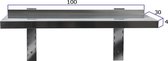 HCB® - Professionele Wandschap van metaal - Wandschap - RVS / INOX - Muurplank - wandplank - Horeca - 100x30x4 cm (BxDxH) - 15 kg