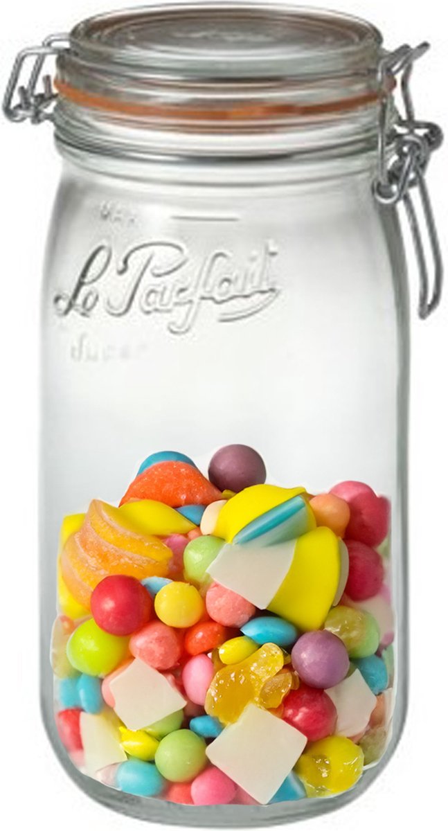 Le Parfait Voorraad/weckpot - 2x - glas - transparant - 22 x 10 cm - 1,5 L