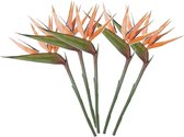 5x Strelitzia orange / fleur artificielle oiseau de paradis 90 cm - Bouquets de fleurs artificielles