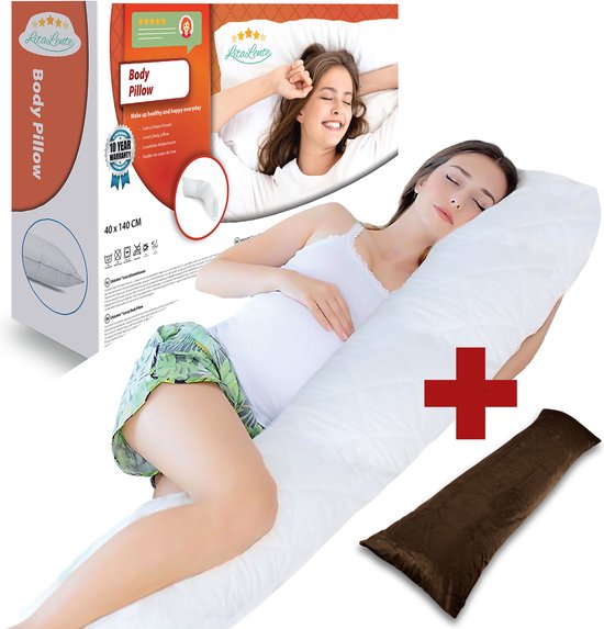Housse De Coussin De Grossesse Forme J - Taie De Rechange Douce - Fermeture Éclair Grande - TANOFAR
