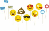 Chaks Foto props emoticons thema set - 12-delig - op stokjes - photobooth props