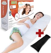 Zwangerschapskussen + Zwart Velvet sloop - Ergonomisch Lichaamskussen - body pillow - Voedingskussen - Kniekussen - Body Pillow met afneembare hoes - Dubbel Gestikte Randen Zwangerschapskussen