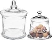 Stock/pots à bonbons/bonbonnières verre - 0- 2L - avec couvercle - set 2x pièces