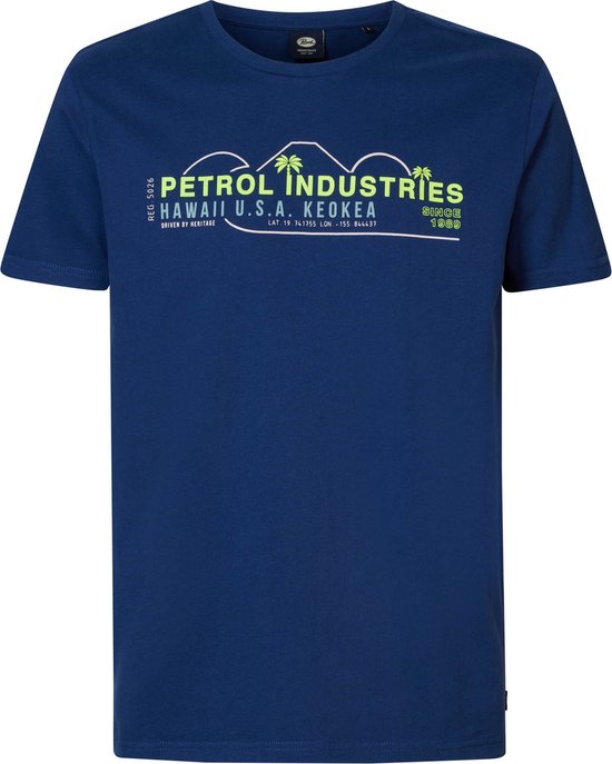 Petrol Industries T-shirt T Shirt Ss Classic Print M 1040 Tsr157 5082 Petrol Blue Mannen Maat - L