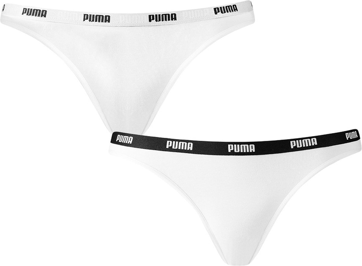 PUMA Iconic Bikini Dames 2P Slip - Wit - Maat M