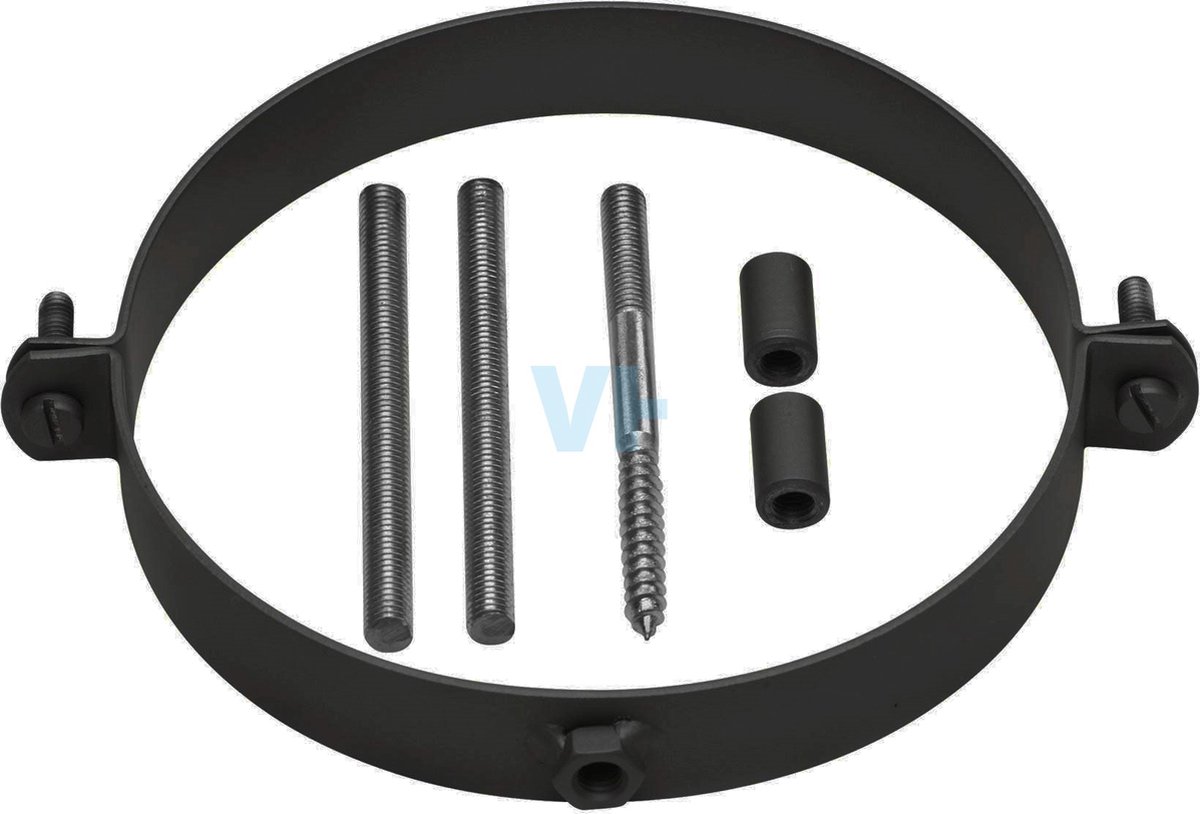 Muurbeugel Zwart Staal 2mm Ø130 mm