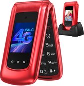 uleway 4G Seniorenklaptelefoon met SOS-noodknop en Laadstation