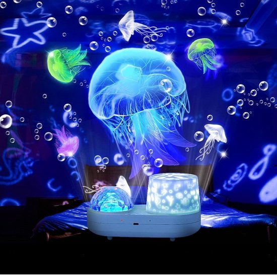 Zennova Projecteur ciel étoilé et océan - Veilleuse Enfants- 6 thèmes - Performances océaniques vibrantes - Rechargeable par USB - Spectacle de dauphins
