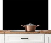 Crédence de cuisine 120x80 cm - Fond de plaque de cuisson noir - Protecteur mural noir résistant à la chaleur - Crédence de poêle - Aluminium de haute qualité - Décoration plan de travail - Accessoires de cuisine