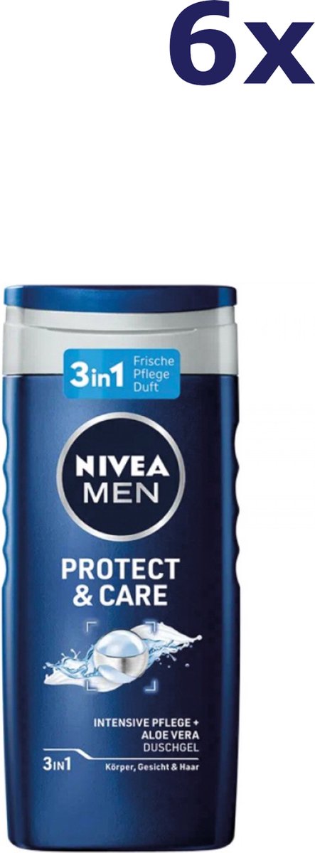 Goedkoopste 6x Nivea Shower 250ml For Men Original Care