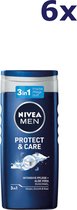 6x Nivea Shower 250 ml Pour Homme Soin Original