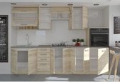 Lassen Cuisine Complete L 300 cm met halve kolomoven en kap - decor Chene Sonoma