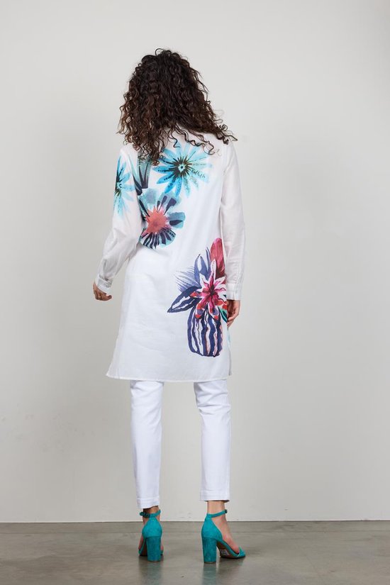 DIDI Dames Tunic Floral in offwhite with floral Medley panel