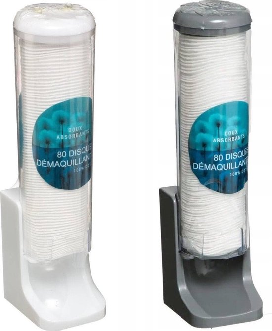 Transparant modern wattenschijfjeshouder- Wattenschijf houder-Wattenschijfjes dispenser-Grijs