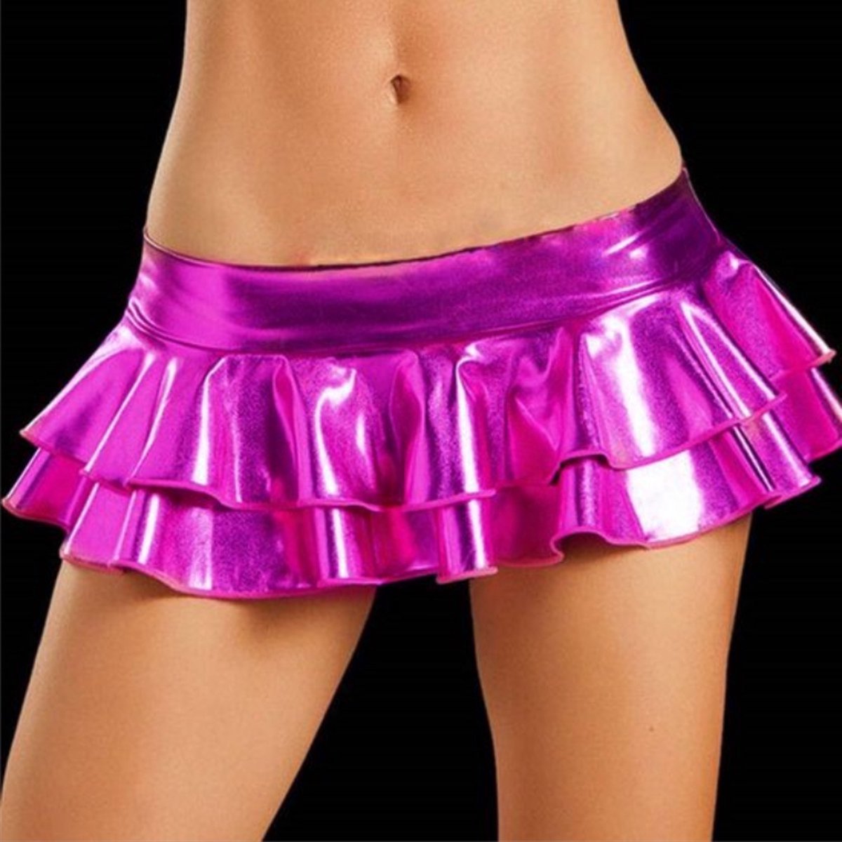 Goedkoopste CHPN - Latex look rokje - Sexy minirok - Erotische kleding - Nep Lakleer - Paars - Minirok - Sexy rokje - Latex look - One size