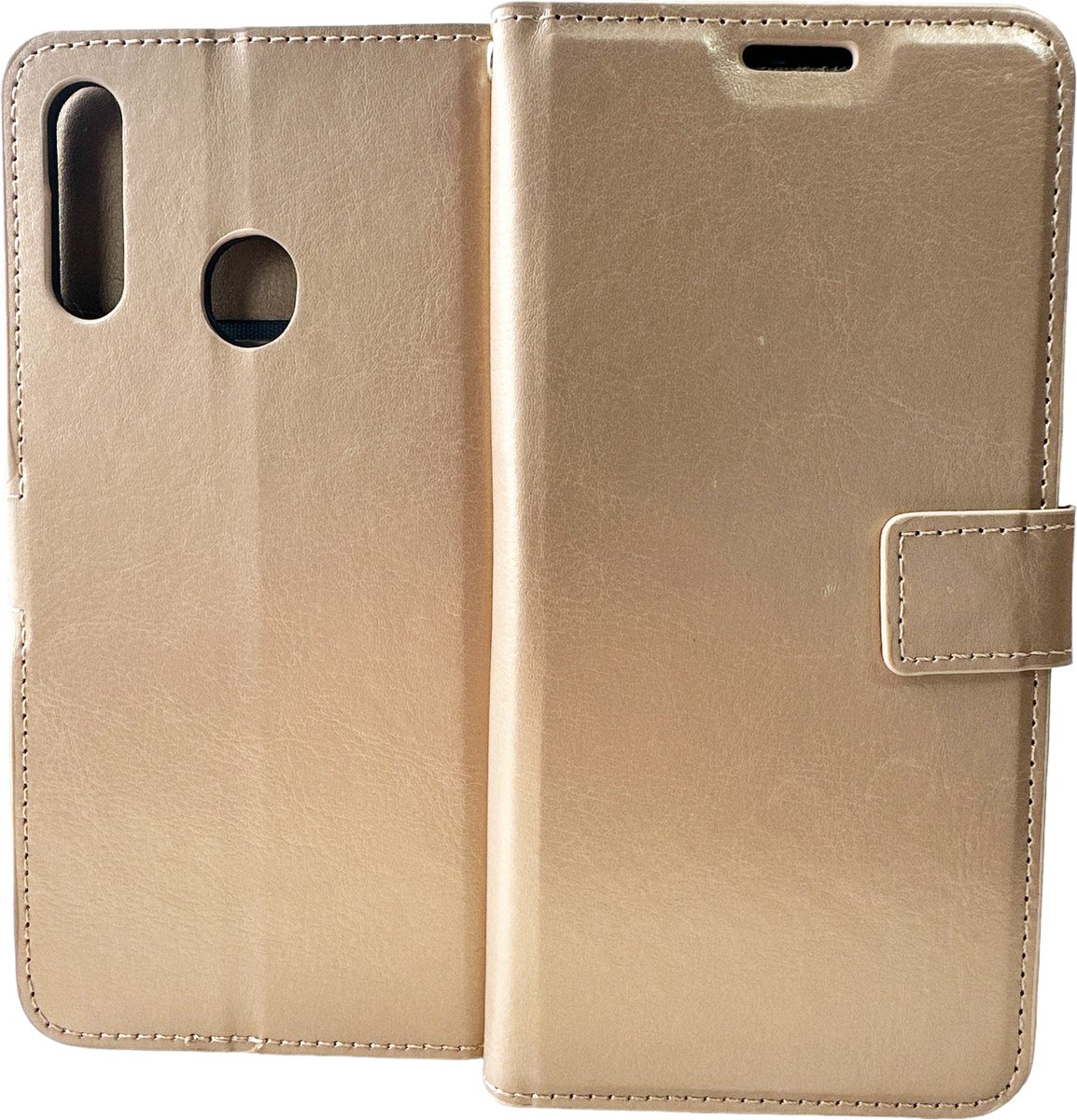 Bookcase Geschikt voor: Samsung Galaxy A40 - Goud - portemonnee hoesje