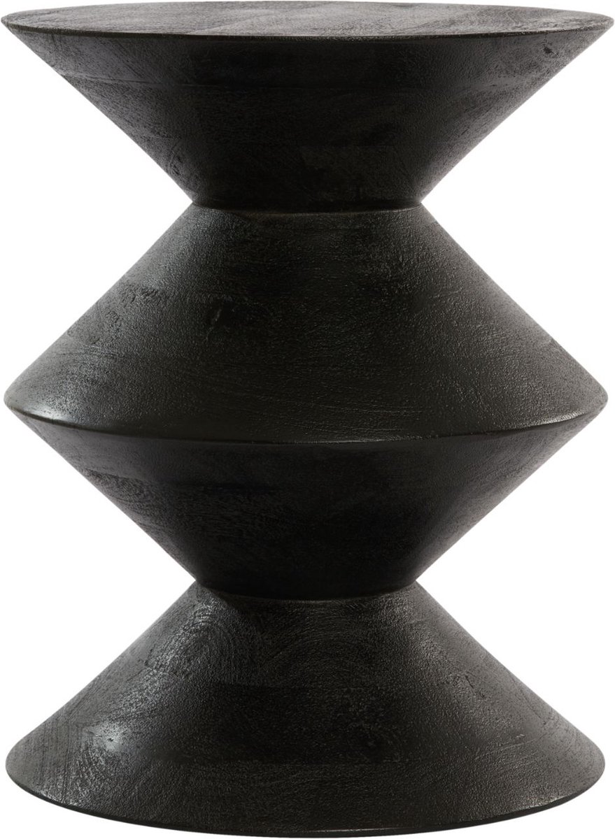 Light & Living Bijzettafel Larus - Zwart - Ø40cm - Modern